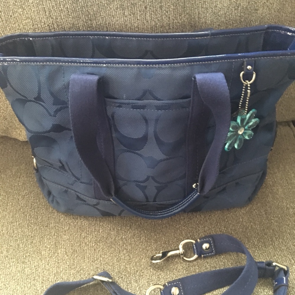 Authentic navy blue coach purse